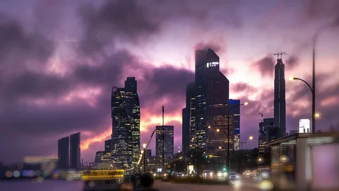 Business background high technology financial office skyscraper building view Stock Footage 105682997