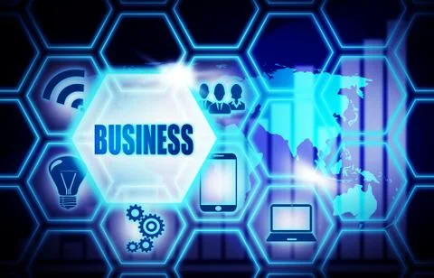 Business ,background model concept Internet ,Innovation Computer Data Stock Illustration