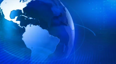 Business background with rotating globe in loop Stock Footage