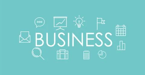 Business background. Simple thin line flat design banners. Stock Illustration