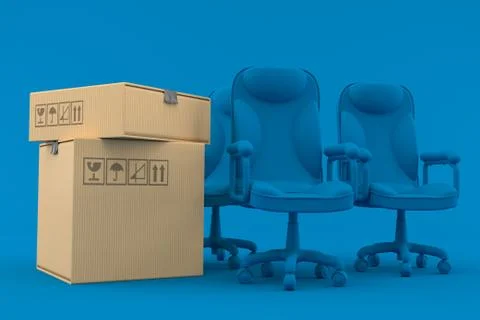 Business background with stack of boxes Stock Illustration