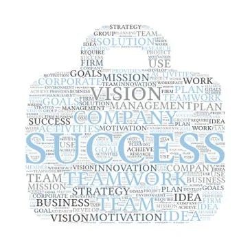 Business Bag Shape Vector Word Cloud on white background Illustrazione stock