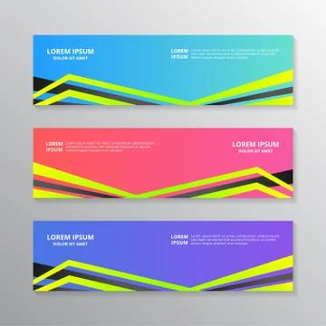 Business Banner Template, Web Header, Footer, Background Modern Design, in gr Illustrazione stock