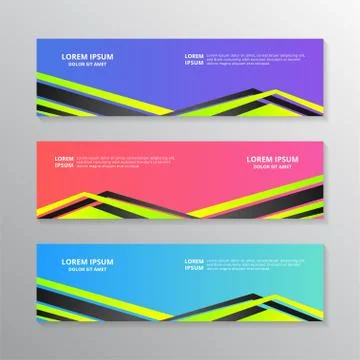 Business Banner Template, Web Header, Footer, Background Modern Design, in gr Illustrazione stock