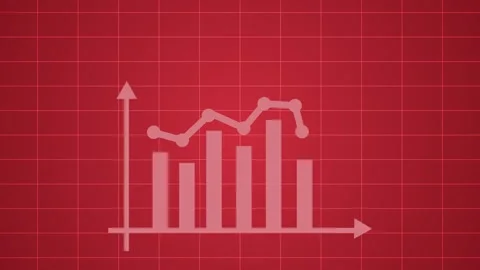 Business bar and line chart infographic animation Stock Footage 329114575