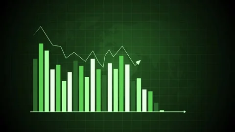 Business bar chart with falling data clear downward trend in business or fi.. Stock-Footage 337264095
