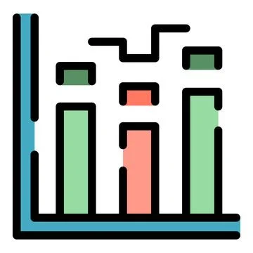 Business bar chart icon vector flat Stock Illustration