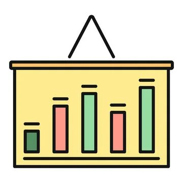 Business bar chart presentation visualizing data analysis Stock Illustration