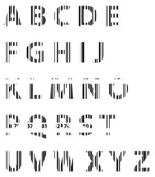 Business Bar Code Alphabet Illustrazione stock