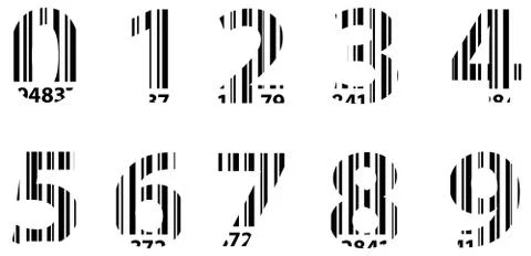 Business Bar Code Alphabet Numbers Illustrazione stock