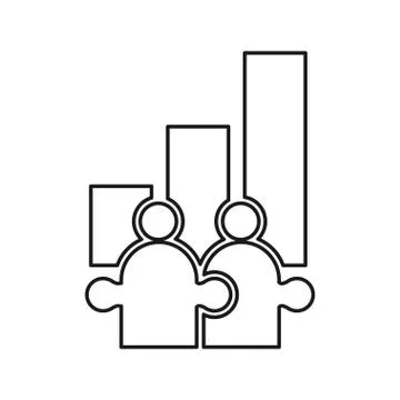 Business Bar Commitment Teamwork Together Outline Logo 스톡 일러스트