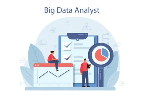 Business big data analysis and analytics concept. Chart and graph 스톡 일러스트