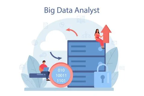 Business big data analysis and analytics concept. Chart and graph Stock Illustration