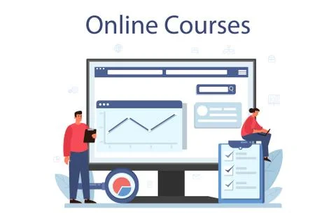 Business big data analysis online service or platform. Chart and graph Stock Illustration