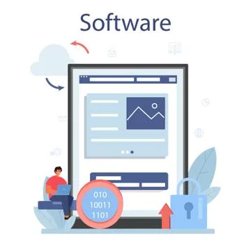 Business big data analysis online service or platform. Chart and graph Illustrazione stock