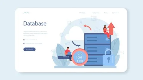 Business big data analysis web banner or landing page. Chart and graph Stock Illustration