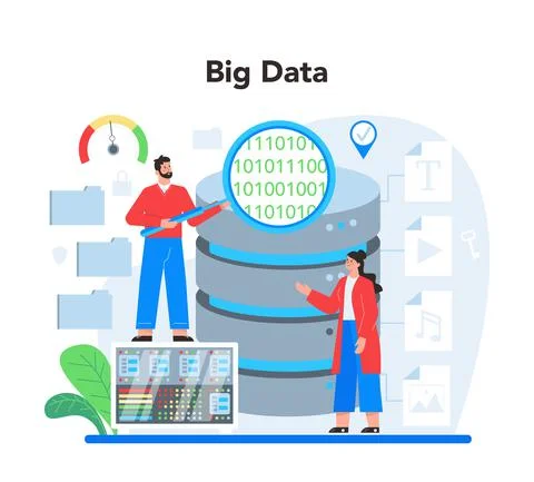Business big data analytics concept. Chart and graph Stock Illustration