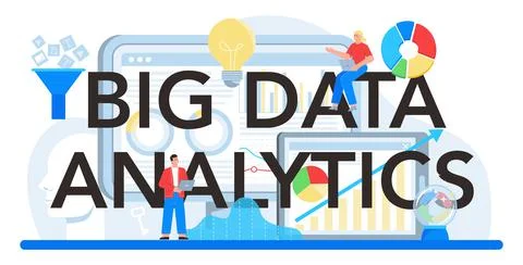 Business big data analytics typographic header. Chart and graph, diagram Stockillustratie