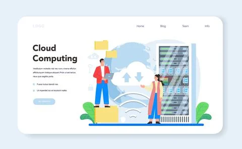 Business big data analytics web banner or landing page. Chart and graph Stock Illustration