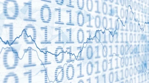 Business binary data with graphs animation Stock Footage 146924182