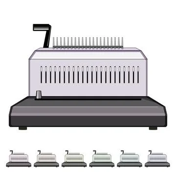 Business binding machine cartoon vector graphic Stock Illustration