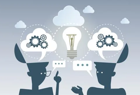Business Brainstorming Process New Idea Cog Wheel Work Together Project Strategy Stock Illustration