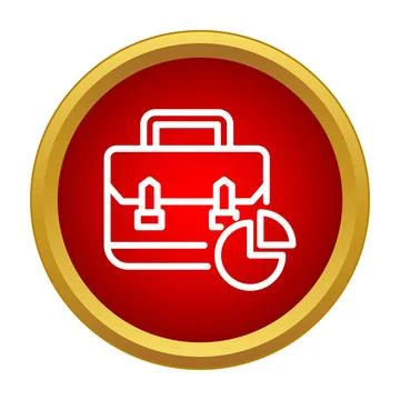 Business briefcase analyzing financial data pie chart icon Stockillustratie