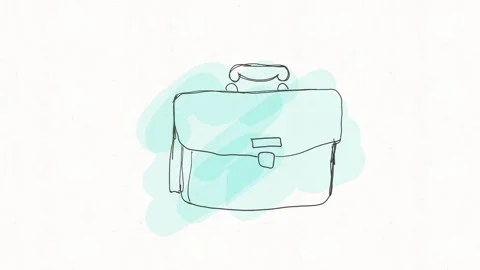 Business Briefcase Career Work Hand Drawn Animation Stock Footage 341766194