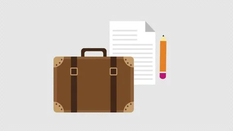 Business Briefcase with Document and Pencil for Office Organization Concept Stock Footage 339780766