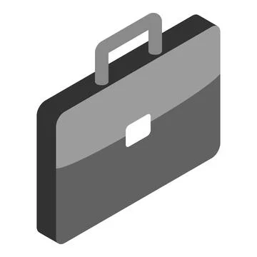 Business briefcase icon isometric vector. Classic gray leather men briefcase Illustrazione stock