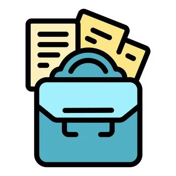 Business briefcase icon vector flat Illustrazione stock