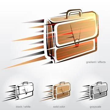 Business briefcase in motion Stock Illustration