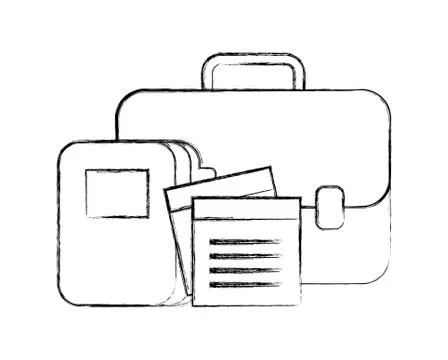 Business briefcase office folder files 스톡 일러스트