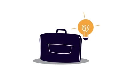Business briefcase with shining light bulb icon animated as professional ca.. Stock Footage 339074140
