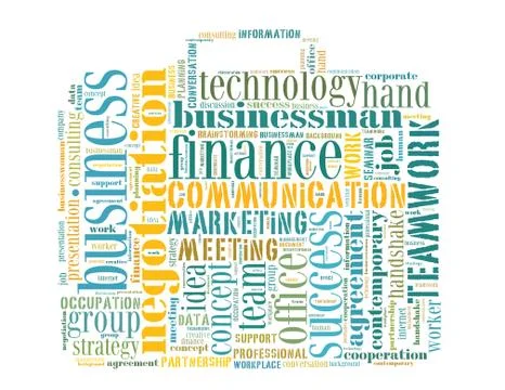 Business briefcase word cloud concept Stock Illustration