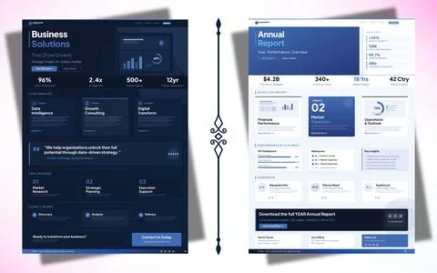 Business Brochure Set A4 Vector Corporate Profile Design Stock Illustration