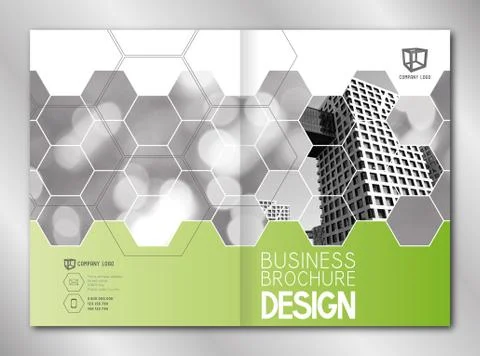 Business brochure template (A4 format) - modern office buildings. Stock Illustration