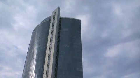 Business building clouds lapse2 Stock Footage 1052476