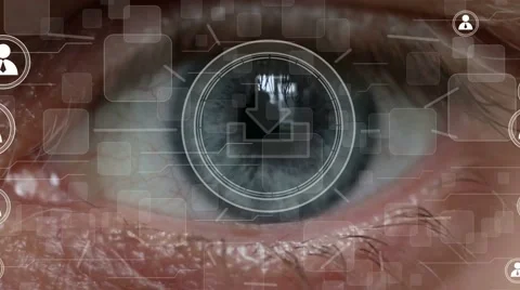 Business button download network security interface retina eye imprint Stock Footage 68532793