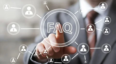 Business button FAQ connection online communication sign Stock Footage 52480924
