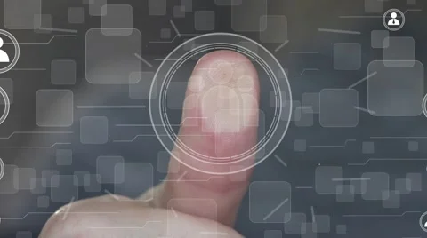 Business button interface communication network group Stock Footage 68847506