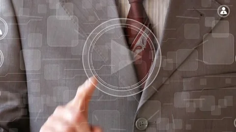 Business button play connection communication online network Stock Footage 68765879