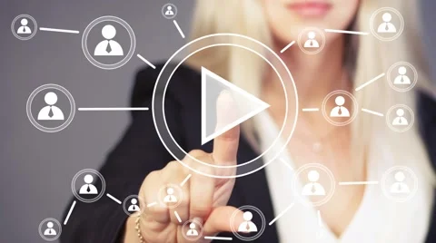 Business button play connection online web sign Stock Footage 52884526