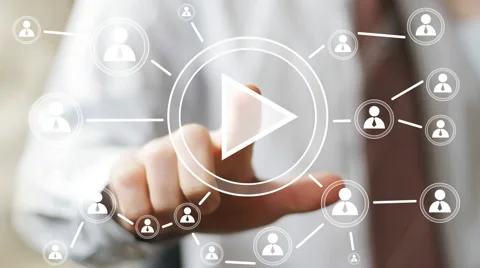 Business button play connection online icon Stock Footage 53191968