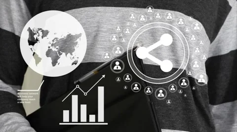 Business button share communication icon web sign Stock Footage 52160450