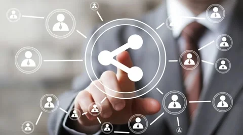 Business button share communication icon web Stock Footage 53016464