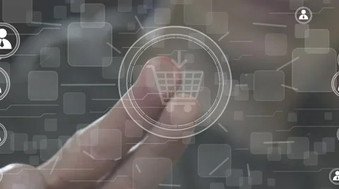 Business button shopping online network Stock Footage 68312947