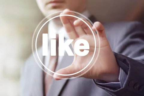 Business button like virtual icon Stock Illustration