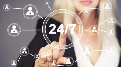 Business button web 24 hours service icon online Stock Footage 52884989