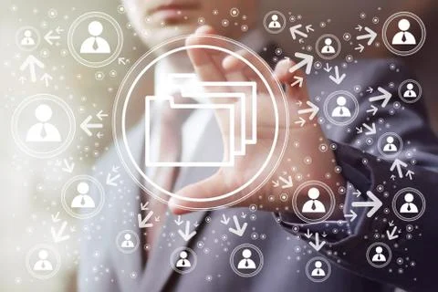 Business button web file folder sign Stock Illustration